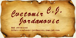 Cvetomir Jordanović vizit kartica